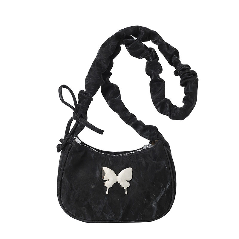 A niche design crossbody bag, a new summer casual drawstring bow single-shoulder bag, a versatile and casual single-shoulder underarm bag Item Picture