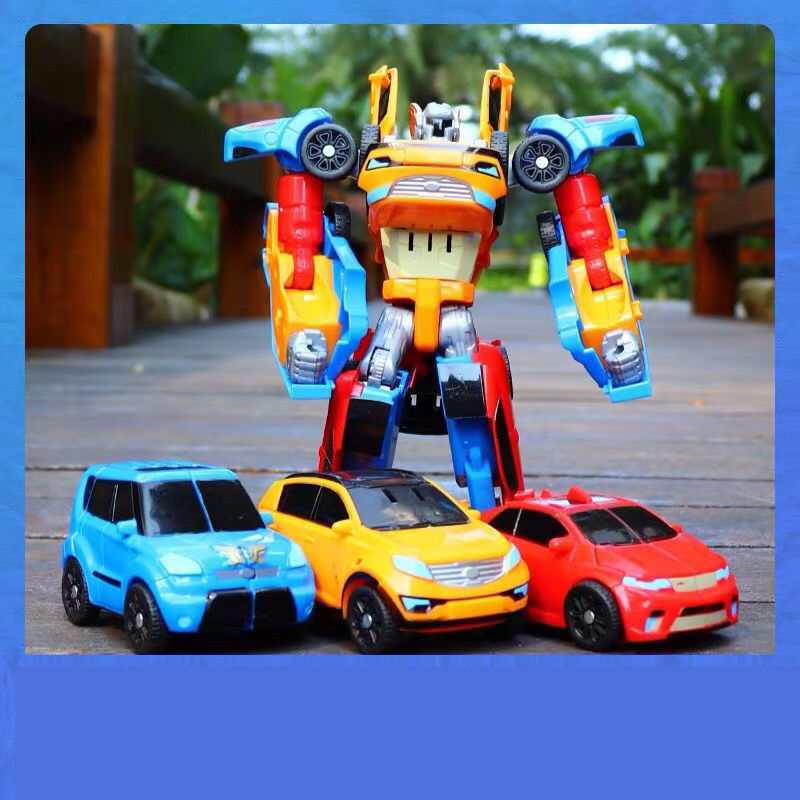 Three combined robots of the Korean transformable Tobo brothers, each equipped with an anime King Kong autobot for children details Picture