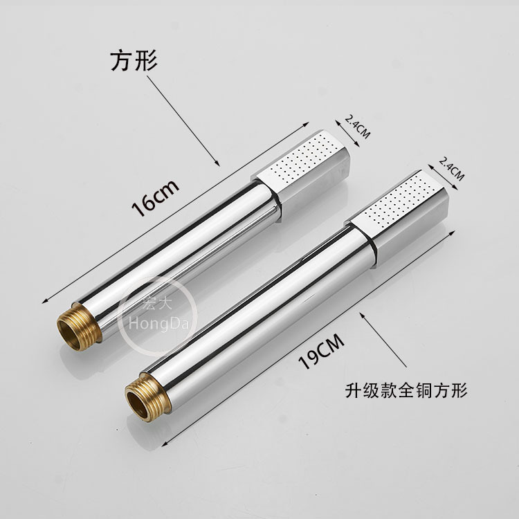All-copper shower head, all-copper hand-held pressurized shower head, cylindrical hand spray, all-copper hand spray pressurized showerhead details Picture