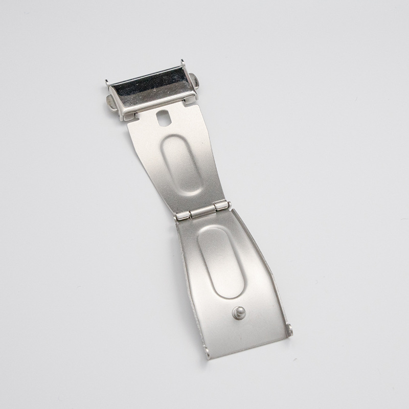 Stainless steel double-press jump buckle, double-press airplane buckle, single-side press buckle, double-safety belt buckle, stainless steel watch strap accessories Specification drawing