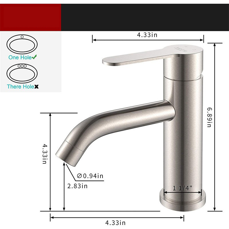 Factory direct sales of 304 stainless steel washbasin faucet, single-hole cold and hot mixed water, bathroom hand washing basin faucet Application Scenario