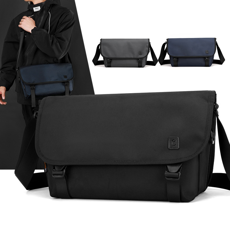 WEPOEWR's new large-capacity travel crossbody bag in solid color, square, business messenger bag for business trips, men's single-shoulder bag full figure