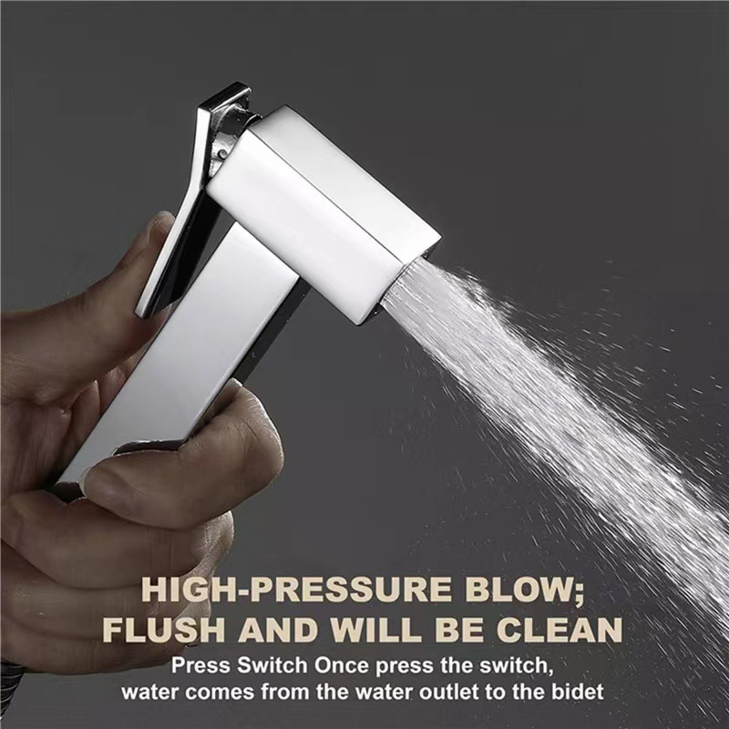 Square copper washbasin spray gun, bathroom high-pressure toilet companion, bathroom pressurized flushing nozzle, square spray gun Application Scenario
