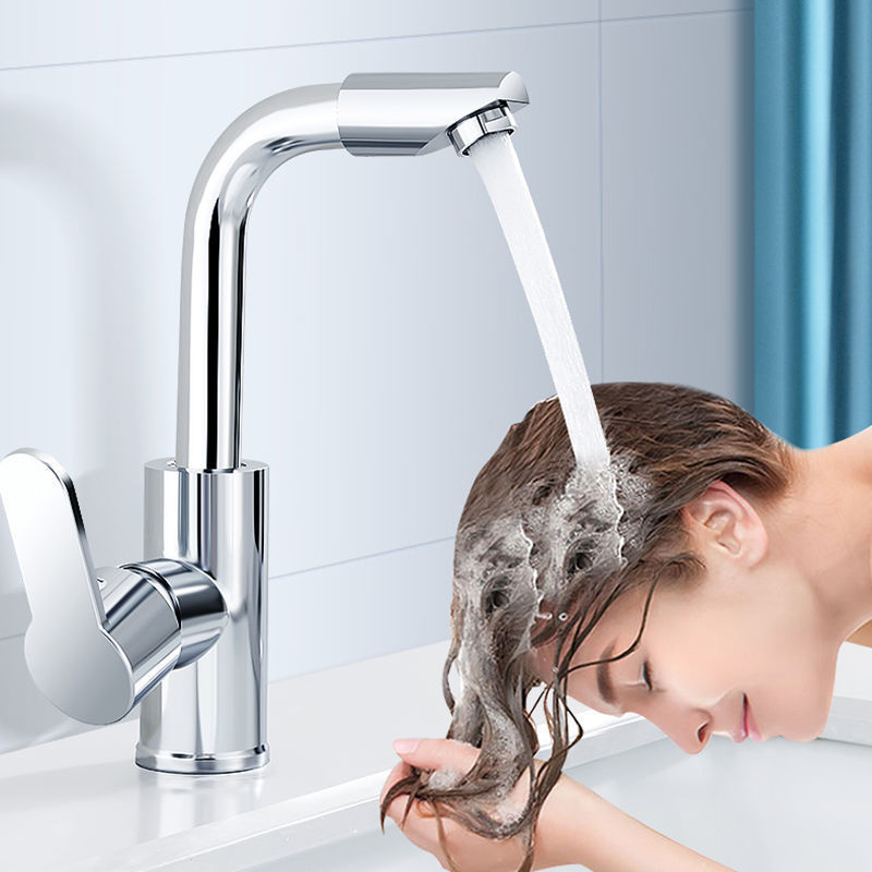 Multi-functional all-copper hot and cold water faucet switch, countertop faucet, washbasin, kitchen stainless steel sink, rotatable water supply Application Scenario