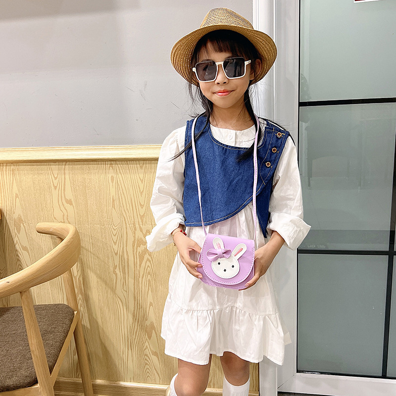 2022 Korean-style children's bags: Cute rabbit girl single-shoulder crossbody bag, Fashionable Princess mini loose change accessory bag Specification drawing