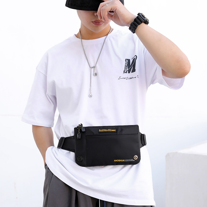 New cross-border men's chest bag, crossbody bag, fashionable and casual outdoor waist bag, sports single-shoulder bag, simple men's bag details Picture