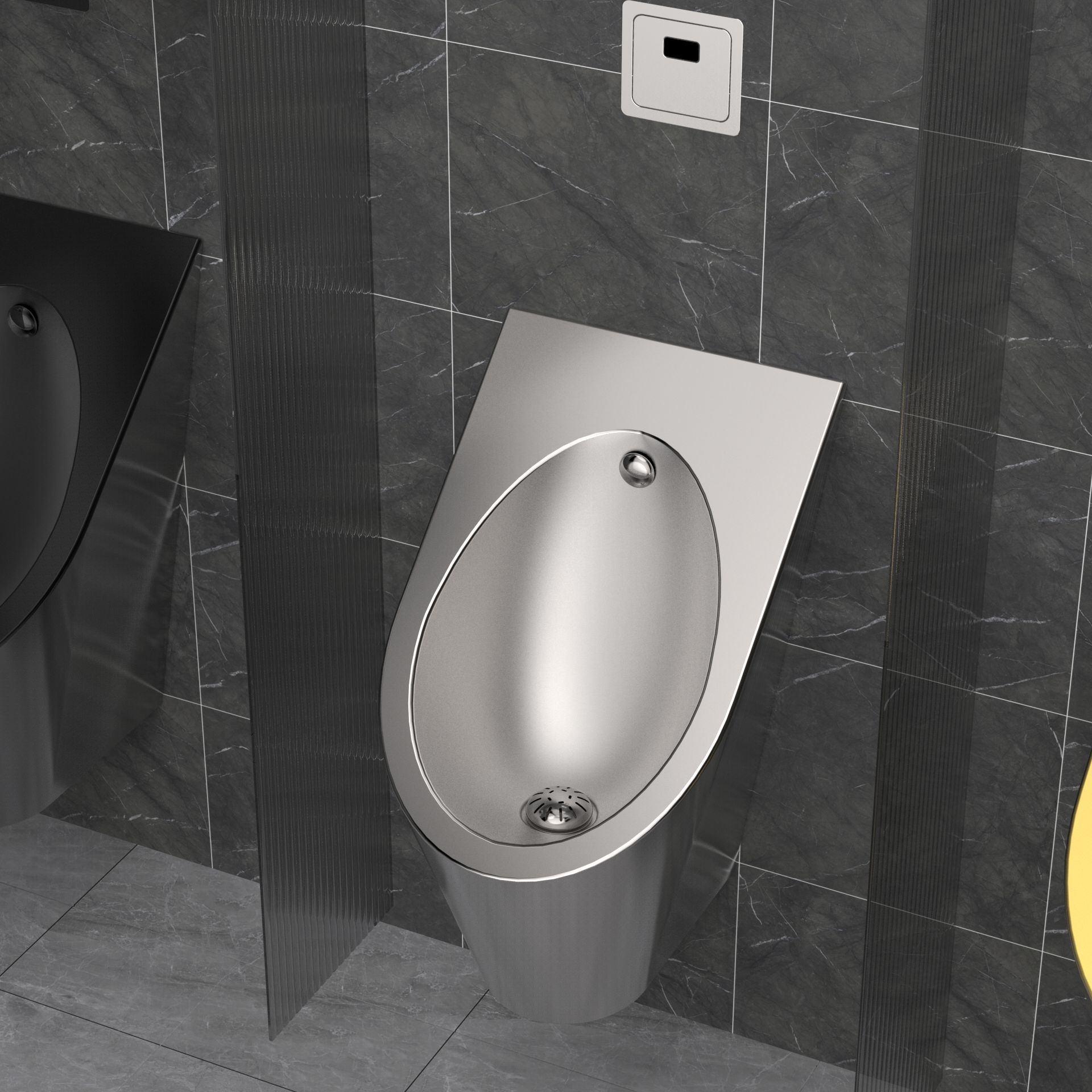 Customized 304 stainless steel urinal, light luxury and elegant, KTV bar, prison public men's restroom, wall-mounted urinal Specification drawing