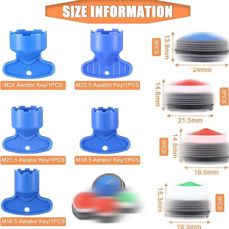 Cross-border built-in foaming device wrench, built-in foaming device, kitchen faucet splash filter screen, water outlet accessories details Picture