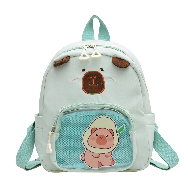 Cute cartoon Capibara kindergarten schoolbag, a lightweight backpack for children aged 2-5, a small backpack for early education that reduces the burden Item Picture