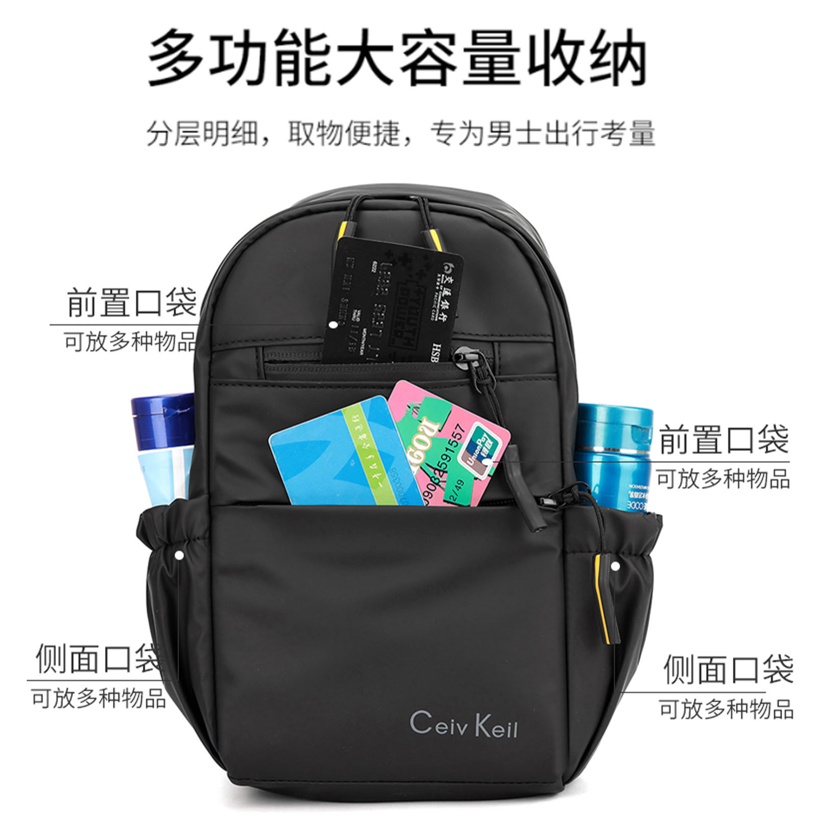 New fashionable single-shoulder bag, simple crossbody bag, men's high-end casual trendy bag, men's versatile high-end bag details Picture