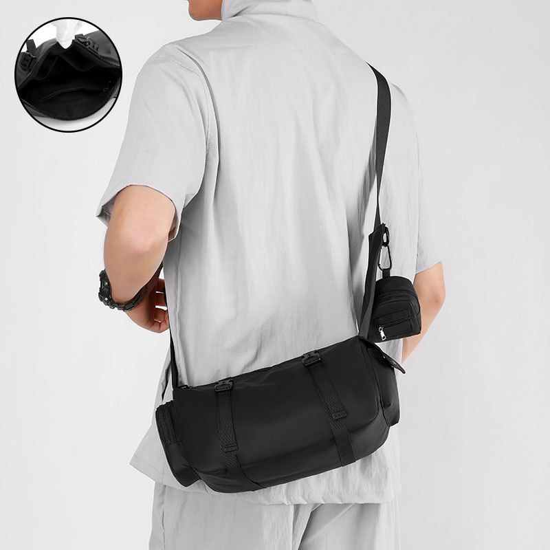 Cross-border men's crossbody bag, large-capacity, high-end, fashionable and trendy single-shoulder bag, magnetic fitness bag for outdoor sports storage Application Scenario