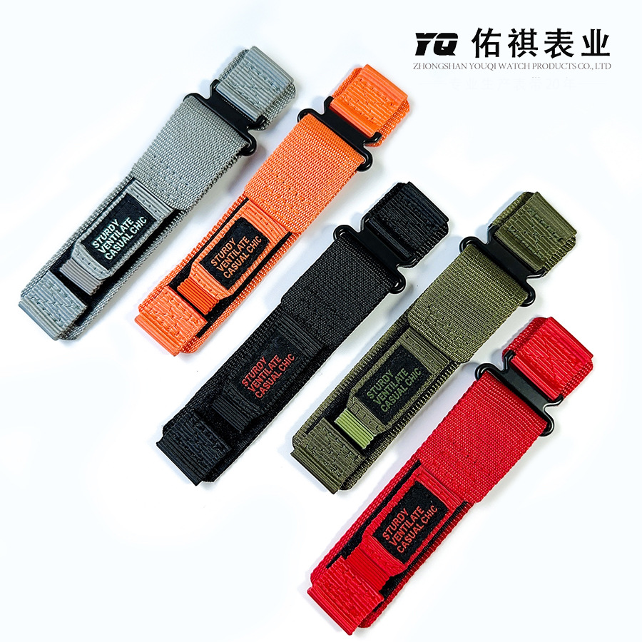 The factory's new Velcro nylon loop watch strap is suitable for men's sporty and casual wear. Garmin 20/22m Apple watch strap details Picture