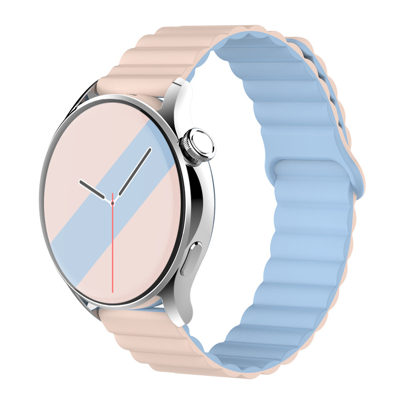 Compatible with Huawei gt3/gt4 dual-color silicone magnetic watch strap and Samsung Watch 6 universal 20/22mm watch strap Application Scenario