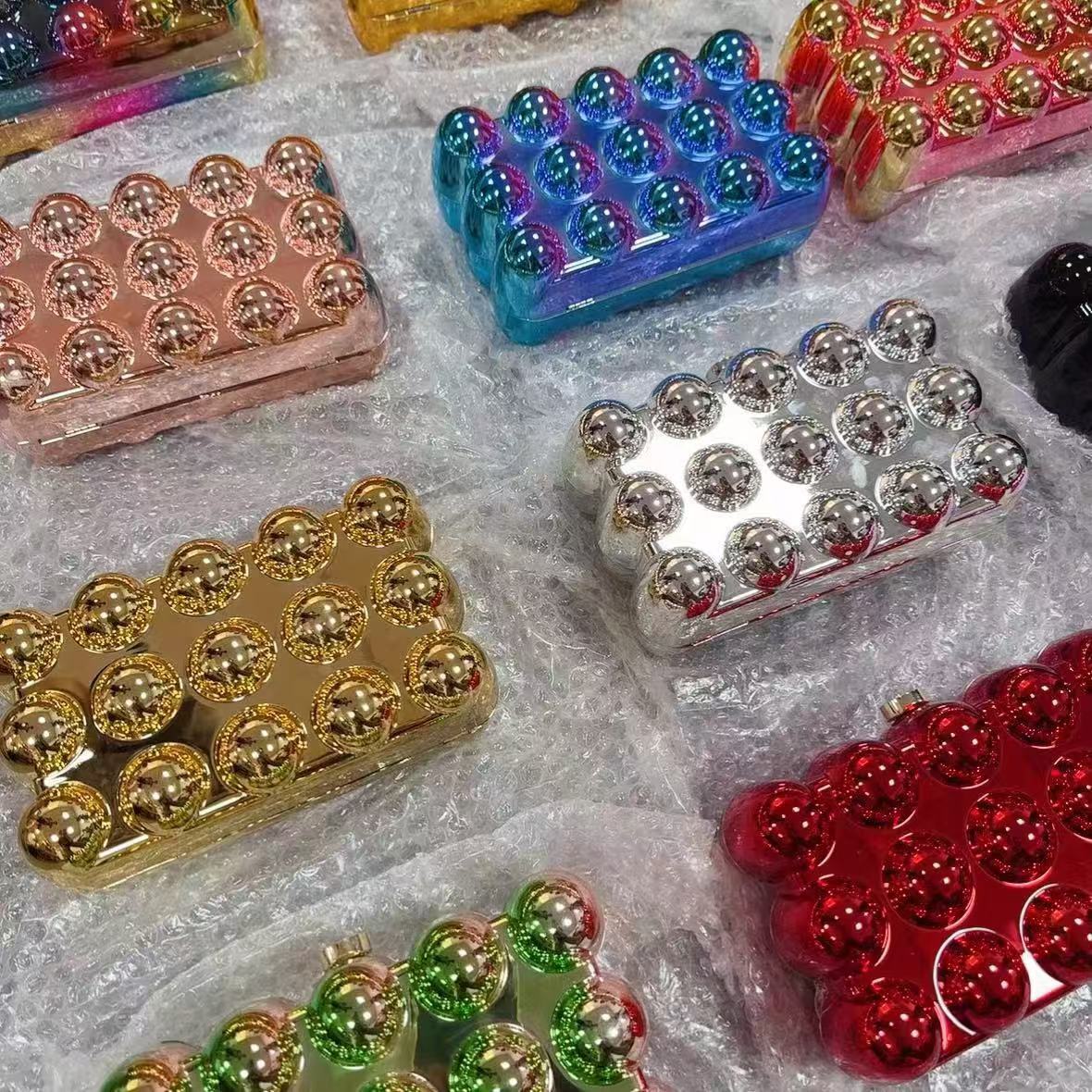 Acrylic bag 2025 new style, European and American cross-border single-shoulder fashionable design, women's chain egg box bag Specification drawing