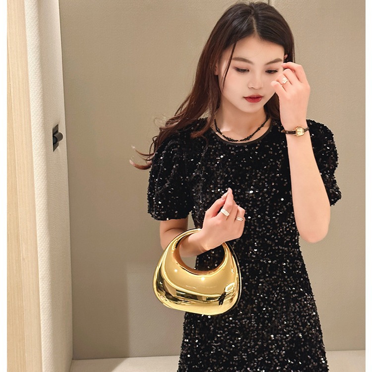 Spring/Summer 2025 cross-border new products from Europe and America: High-end crescent moon bags, gold and silver ornaments, home decoration handbags, acrylic bags details Picture