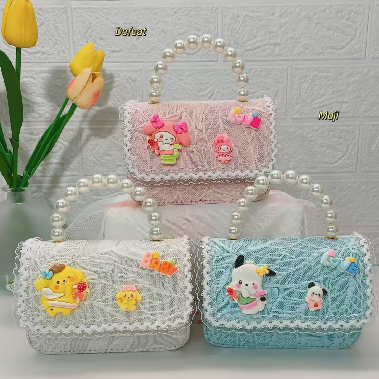 Pearl handbag, children's bag, little girl, princess bag, pearl handbag, chain bag, chanel-style single-shoulder crossbody bag full figure
