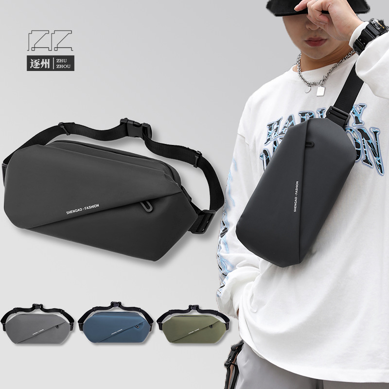 New cross-border men's waist bag, outdoor sports mobile phone bag, multi-functional large-capacity chest bag, casual single-shoulder crossbody bag Application Scenario