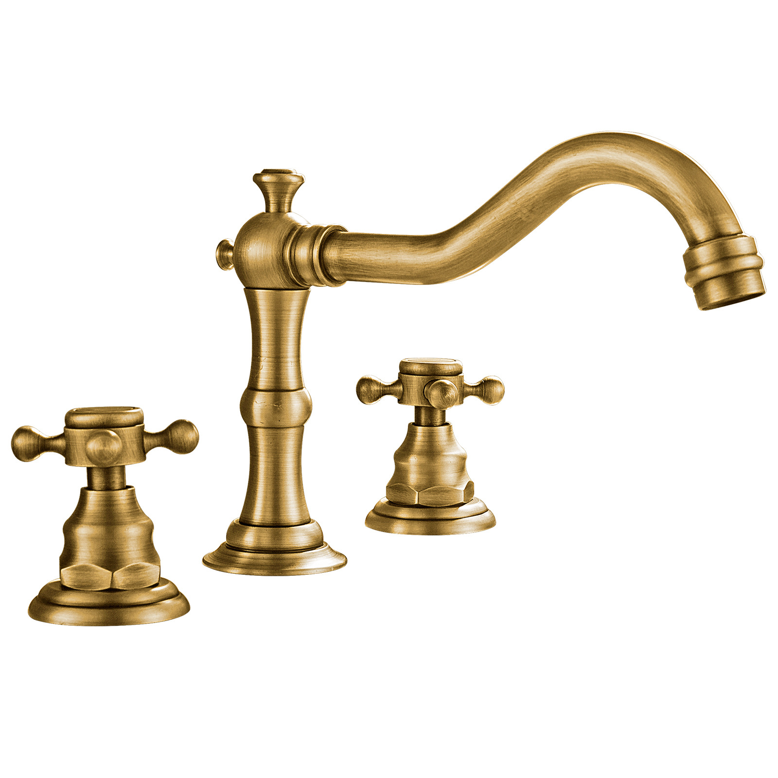 Brass French vintage washbasin, three-hole faucet, bathroom cabinet, double-handle split three-piece set, cold and hot splash-proof faucet Item Picture