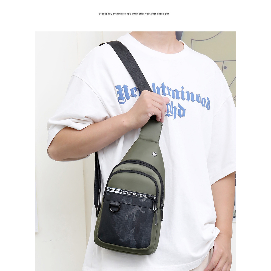 New outdoor men's chest bag, casual, fashionable and trendy crossbody bag, camouflage waterproof large-capacity chest bag wholesale Application Scenario
