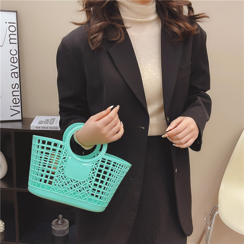 Hollowed-out vegetable basket, storage basket, shopping basket, pvc toiletry basket, gift basket Item Picture