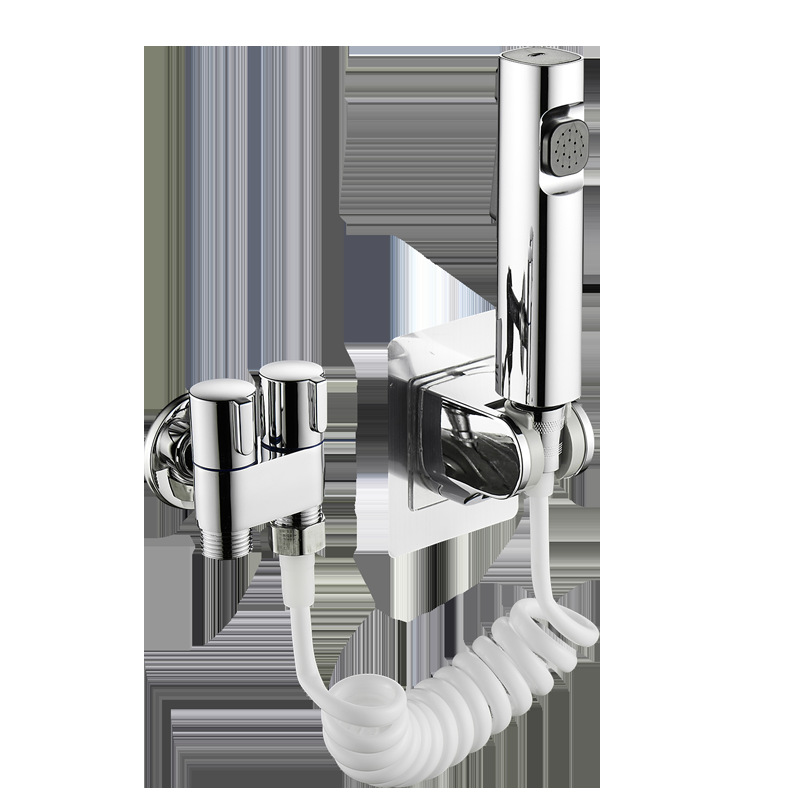 Cross-border pressurized toilet spray gun two-in-one feminine wash, high-pressure small spray gun set for bathroom flushing, toilet companion Application Scenario