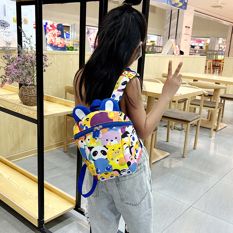 Wholesale schoolbags for boys and girls in kindergartens, cartoon anti-wandering ropes, children's backpacks, and trendy casual bags for children aged 2 to 6 Specification drawing