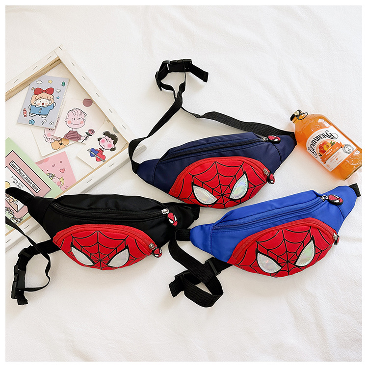 Children's Spider-Man canvas chest bag and waist bag 2023 New trendy boys' travel small backpack, personalized and fashionable children's bag full figure
