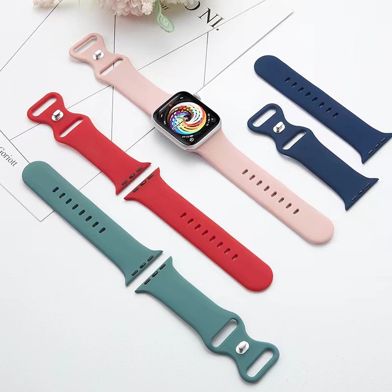 Suitable for iwatch Apple Watch butterfly clasp silicone strap 3/2/1st generation SE strap Apple 6/5/4th generation Specification drawing