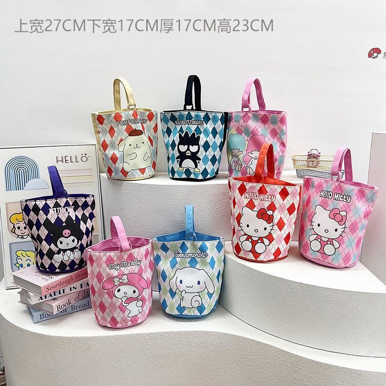 Niche design cartoon canvas bag for women, 2024 new style lunch box bag, office handbag bag, one-piece consignment full figure
