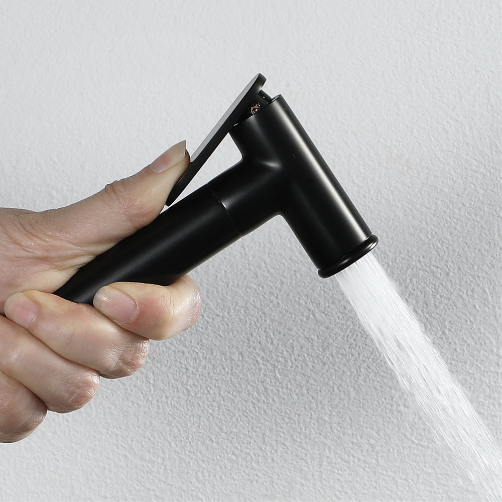 Black bathroom sink, toilet spray gun set, kitchen high-pressure flush, shower head, single Angle valve, hose Specification drawing