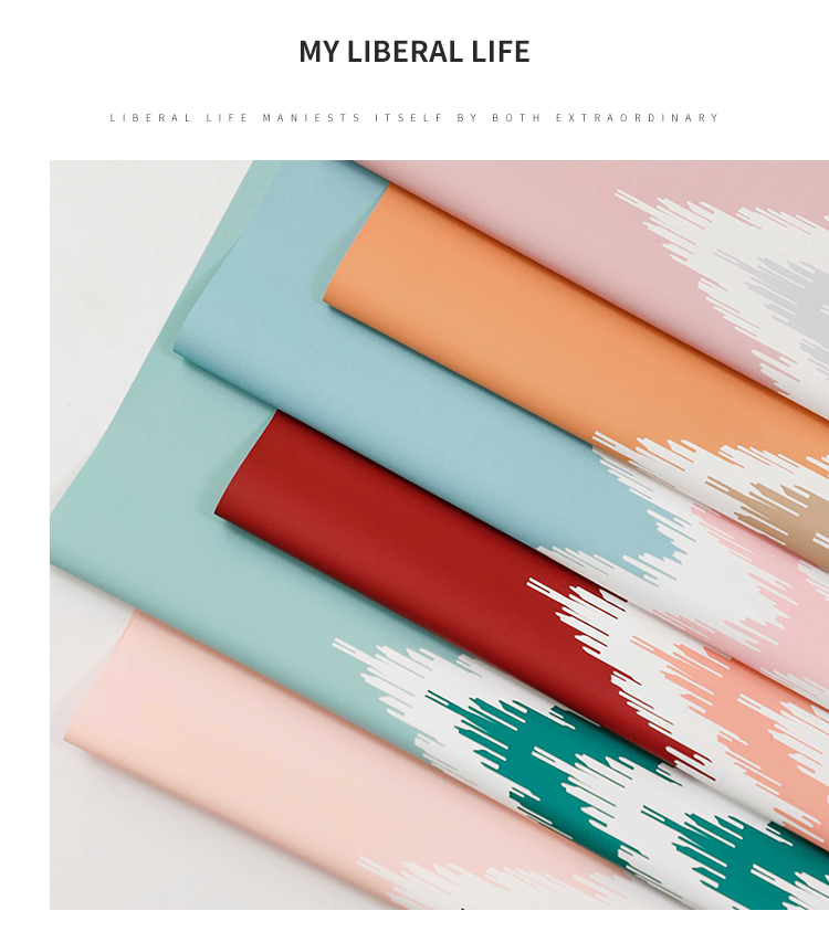 Meili Snow Mountain flower wrapping paper, striped wavy bouquet wrapping paper, diy handmade gift paper, flower shop pic 7