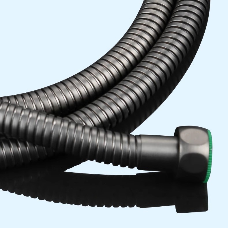 Gun gray stainless steel shower hose, bathroom bath water pipe, water heater bath pipe, rain shower accessories Specification drawing