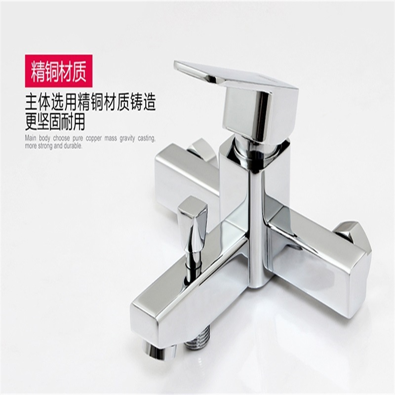 Wholesale of square three-in-one bathtub faucet, bathroom light and dark installation, simple shower head set, bathroom cold and hot mixed water valve Application Scenario