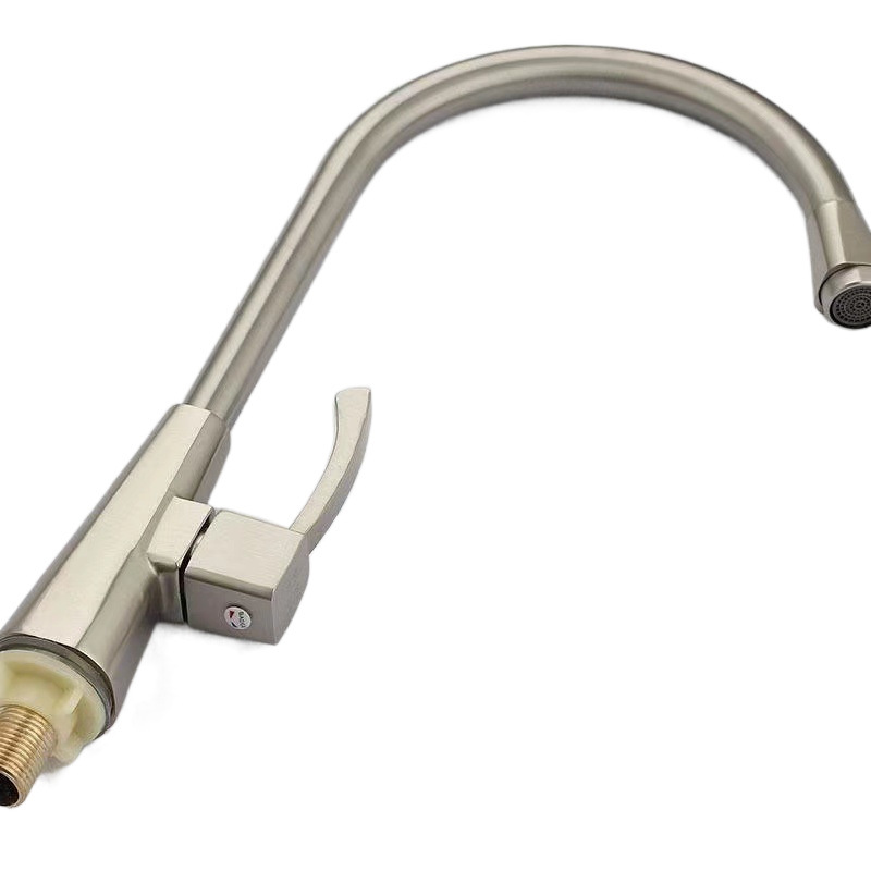 Export 304 stainless steel surface, brass valve core, single cooling faucet, washbasin, countertop basin, kitchen sink faucet Item Picture