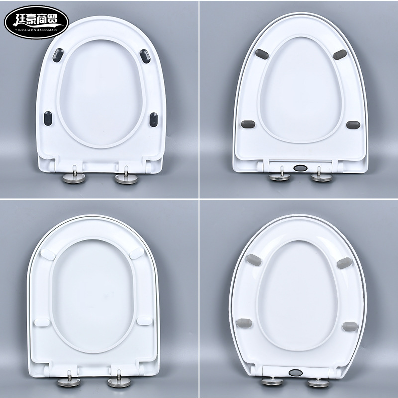Thickened toilet seat cover, one-button quick-release toilet seat cover, universal metal base, slow-lowering U-shaped, V-shaped, O-shaped Specification drawing