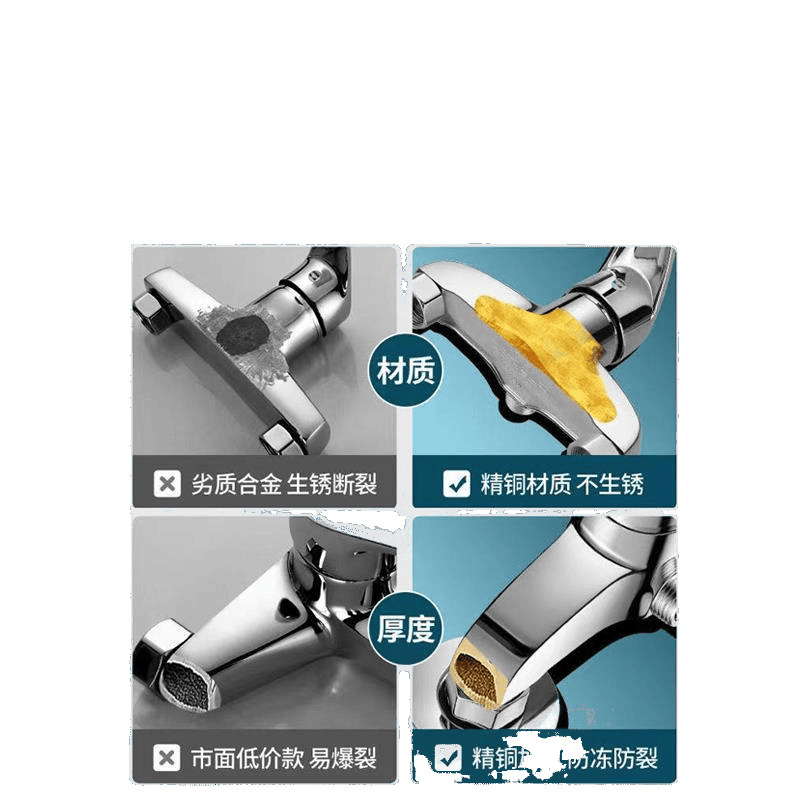 Copper water heater mixing valve, cold and hot water faucet, concealed shower faucet, bathroom showerhead mixing switch accessories factory Item Picture