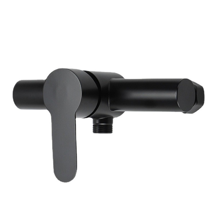 Stainless steel painted shower faucet, household concealed bathroom cold and hot water mixing valve, single-function black shower faucet Item Picture
