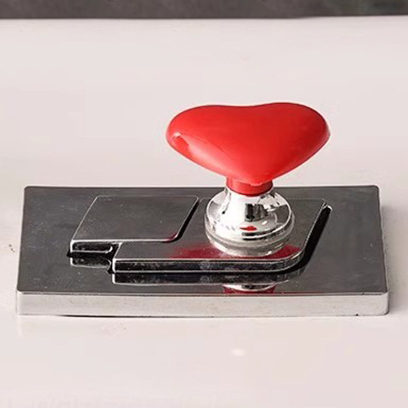 Creative heart-shaped toilet press, colorful heart-shaped flush button, long nails use toilet press details Picture