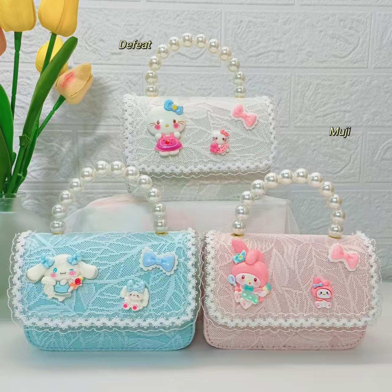 Melody Pearl handbag, Kuromi Children's bag, Little Girl chain bag, crossbody bag, coin purse, chain bag, Trendy full figure
