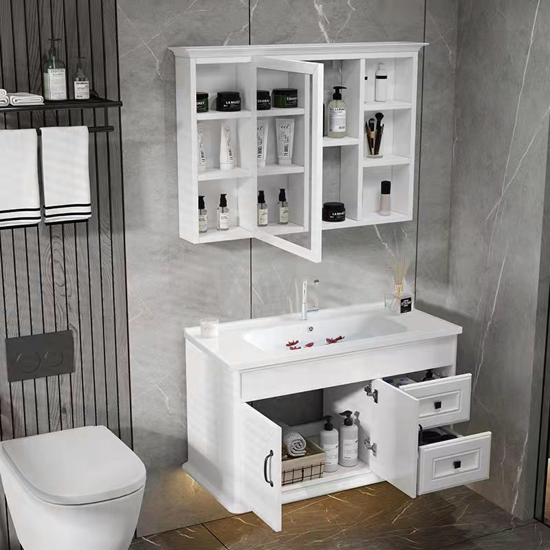 Integrated wall-mounted washbasin cabinet for bathroom, small-sized household washbasin cabinet one-piece factory Application Scenario