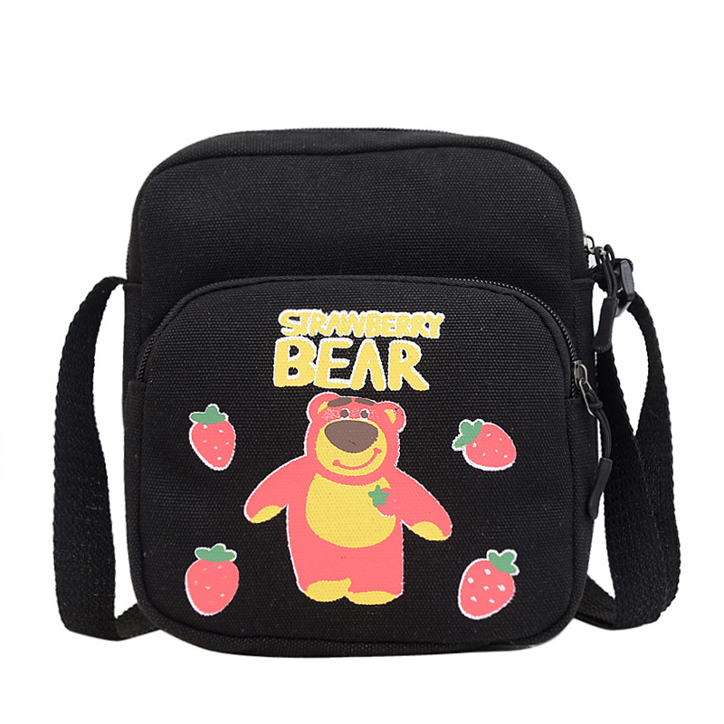A versatile crossbody bag for girls in 2024, a Korean-style versatile canvas single-shoulder bag, and a Japanese-style cartoon disco bag Item Picture