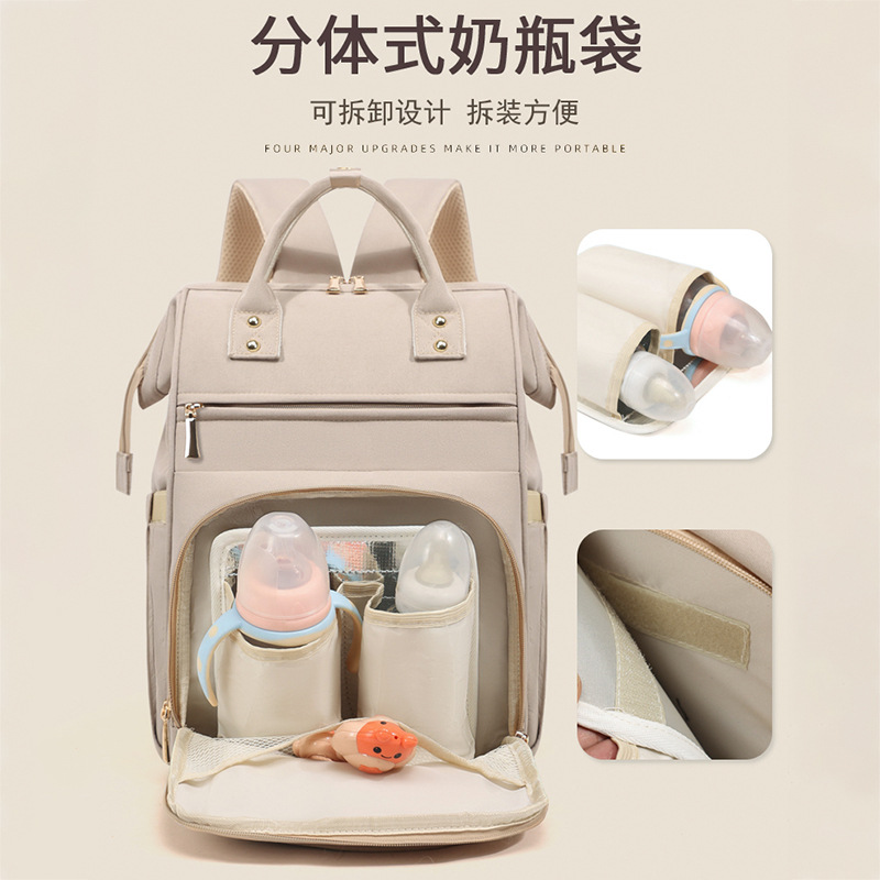 New multi-functional baby and mother bag, high-end hand-held bag, large-capacity mommy bag, lightweight and portable backpack for going out Specification drawing