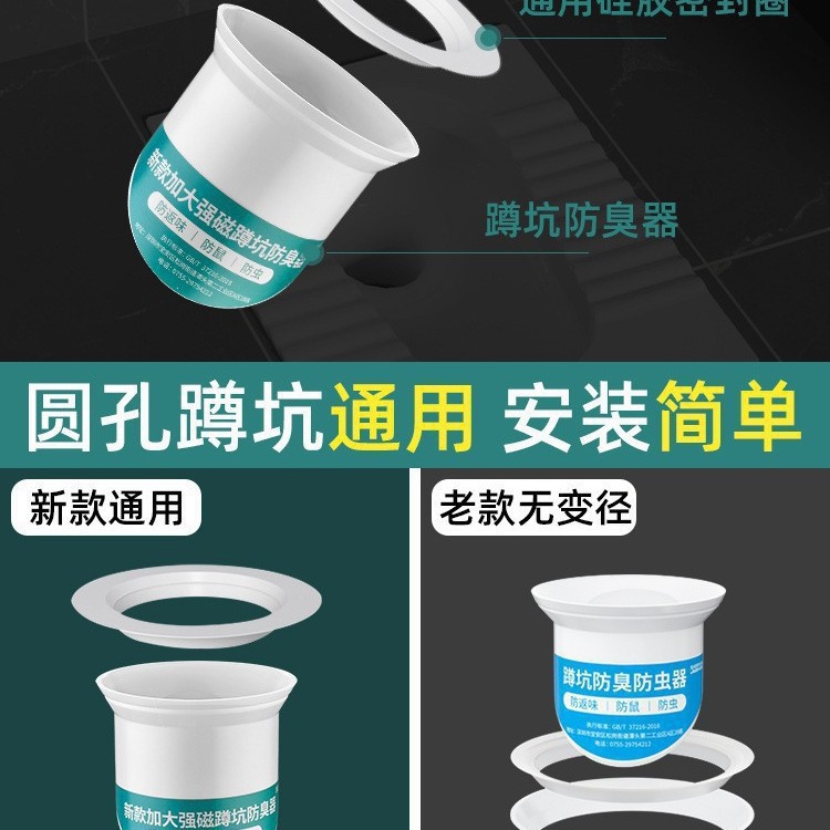 Bathroom squat toilet, squat pit odor prevention, toilet odor clogging device, hole blocking and deodorizing magic tool for feces deodorization, toilet bowl cover Specification drawing