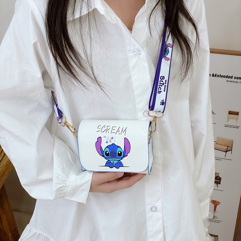 New fashionable children's single-shoulder crossbody snack bag PU cartoon cute Kuroshidi baby small bag for girls Specification drawing