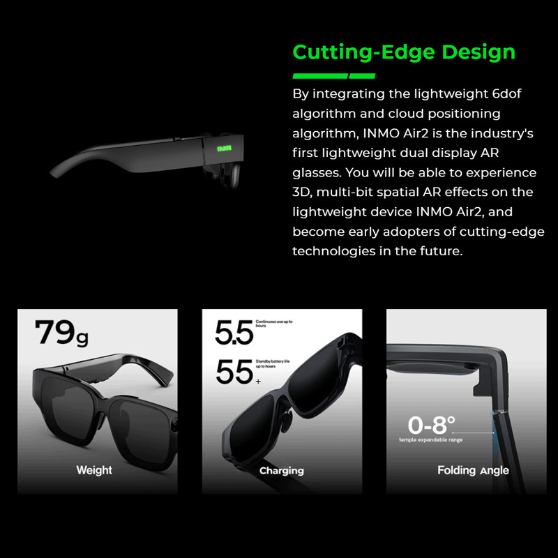INMO AIR2 Smart AR Glasses, True Wireless XR Glasses, Binocular Full-Color International Version details Picture