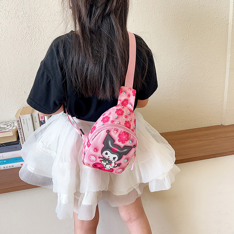 Wholesale of trendy children's bags, trendy chest bags, new Korean version summer girls' coin purse, single-shoulder bag, men's casual crossbody bag Specification drawing