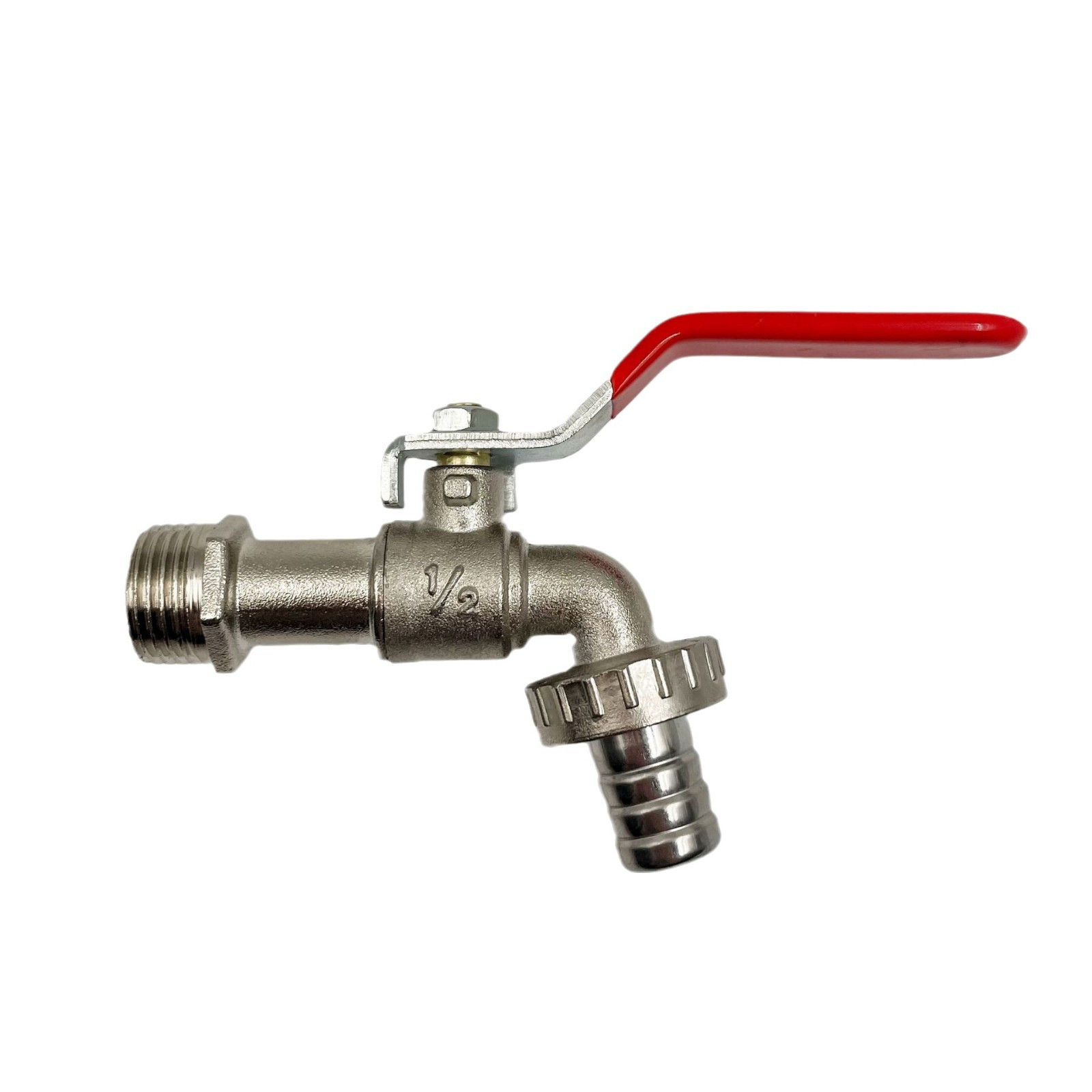 Cross-border 4-point and 6-point zinc alloy faucet, outdoor FM faucet, flat plate, blue and red handle, washing machine faucet full figure