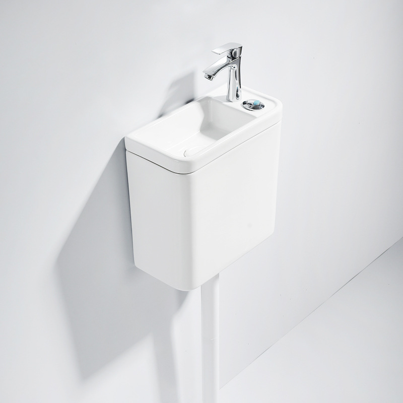 The new ceramic water tank features a large-capacity dual-speed water level, strong flushing force, noise reduction, anti-pollution, and durable flushing tank for squat toilets Application Scenario