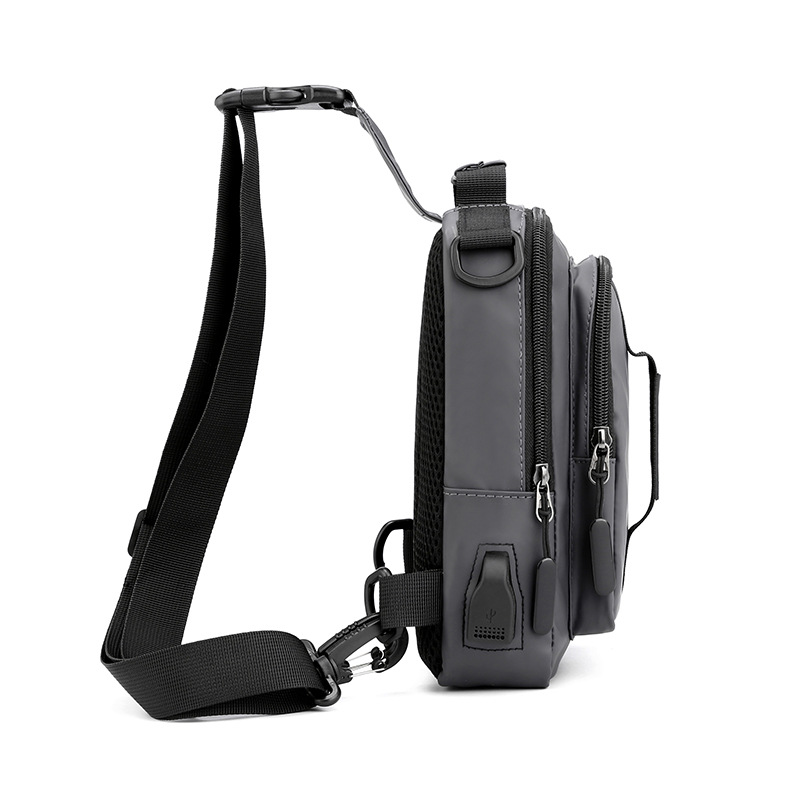Factory direct sales of new multi-functional men's chest bags, fashionable and casual single-shoulder crossbody bags, outdoor travel small bags, cross-border Specification drawing