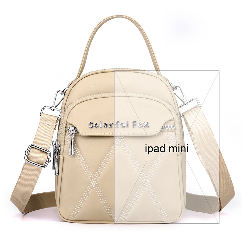 Colorful Fox Korean version multi-layered single-shoulder bag, women's outdoor casual embroidered crossbody bag, key and loose change handbag Item Picture